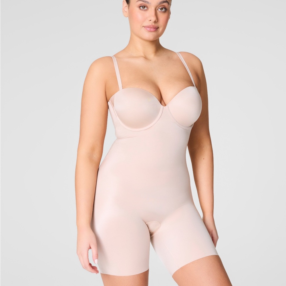 SPANX Suit Your Fancy Convertible Strapless Mid-Thigh Bodysuit – Nude (XL) – NWT